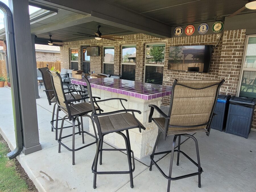 Custom outdoor kitchen built by Texas Patios Plus in south DFW