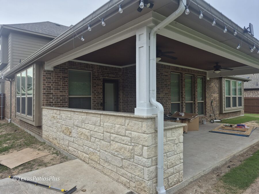 Custom outdoor kitchen built by Texas Patios Plus in south DFW