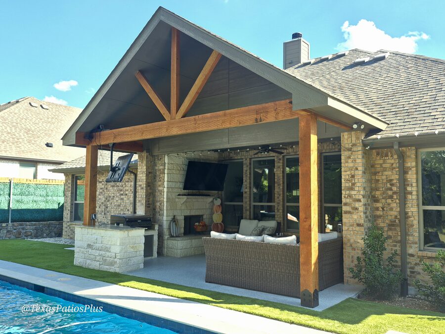 Custom pavilion built by Texas Patios Plus in south DFW